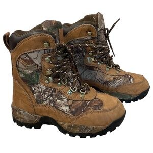 Game Winner Women's Camo Hiking Hunting Waterproof Boots Size 7.5